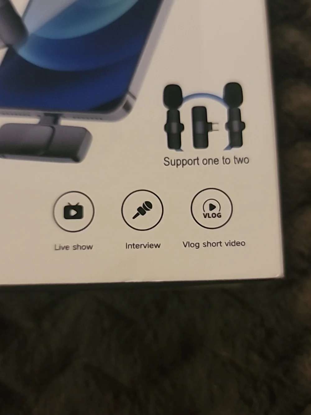 Wireless Lavalier Microphones (Two In Box)for iPhone Smartphones - Black